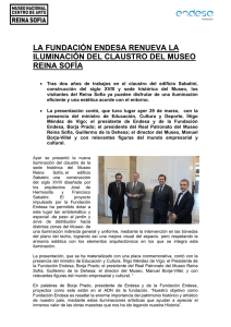 Nota de prensa de la presentación de la nueva iluminación del claustro de Sabatini