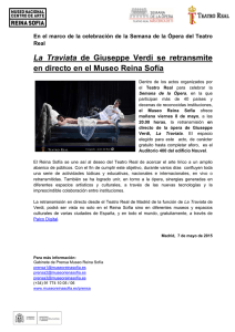 Nota de Prensa La Traviata en el Museo Reina Sofía