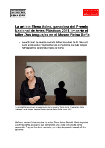 Elena Asins, ganadora del Premio Nacional de Artes Plásticas 2011, imparte el taller "Dos lenguajes" en el Museo