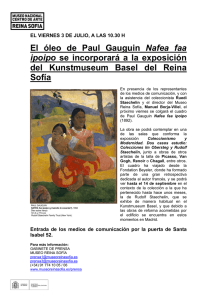 Convocatoria de la llegada del cuadro Nafea faa ipoipo de Paul Gauguin