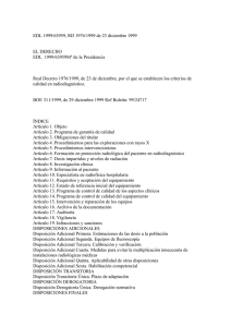 Real Decreto 1976/1999 sobre radiodiagnóstico