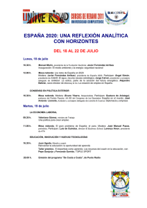 ESPAÑA 2020: UNA REFLEXIÓN ANALÍTICA CON HORIZONTES