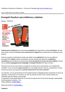 Evangelii Gaudium para teléfonos y tabletas.
