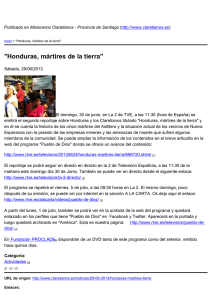 &#34;Honduras, mártires de la tierra&#34;