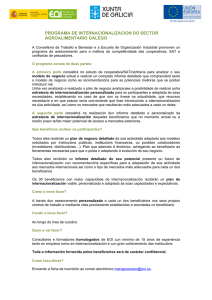 PROGRAMA DE INTERNACIONALIZACION DO SECTOR AGROALIMENTARIO GALEGO