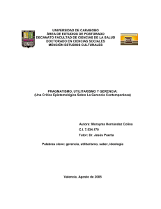 UNIVERSIDAD DE CARABOBO ÁREA DE ESTUDIOS DE POSTGRADO