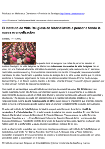 El Instituto de Vida Religiosa de Madrid invita a pensar... nueva evangelización