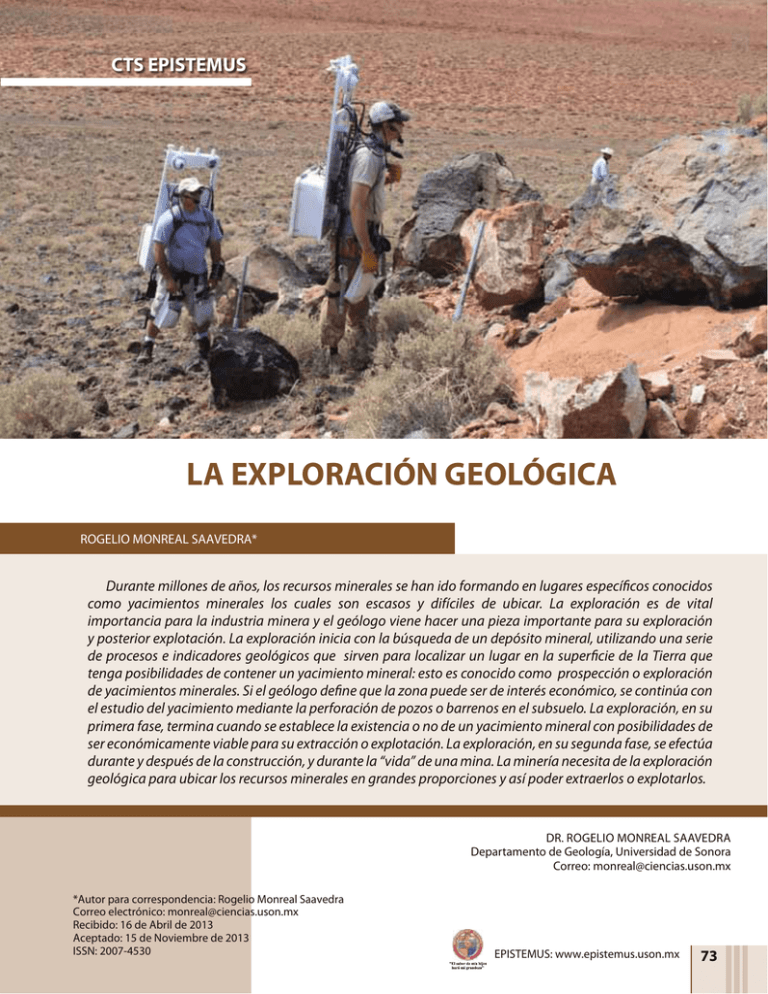 LA EXPLORACIÓN GEOLÓGICA CTS EPISTEMUS