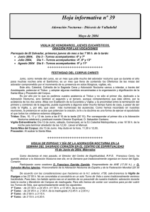 Hoja informativa nº 39 Adoración Nocturna - Diócesis de Valladolid Mayo