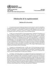 Eliminación de la esquistosomiasis: informe de la Secretaría