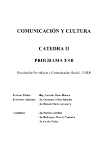 Comunicación y Cultura cat.II - 2010