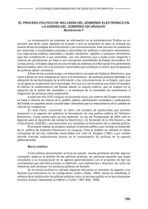 El Proceso Pol tico de Inclusi n del Gobierno Electr nico en la Agenda del Gobierno en Uruguay.