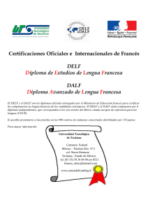 Certificaciones Oficiales e  Internacionales de Francés DELF iploma de