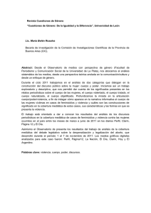 Observatorio de medios, comunicaci n y g nero: cuerpo, poder y violencia en la construcci n medi tica de realidad