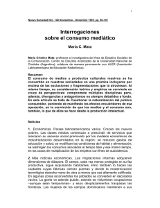 -Mata, Mar a Cristina (1995) Interrogaciones sobre el consumo medi tico , en Nueva Sociedad N 140 Noviembre-Diciembre, pp. 90-101.