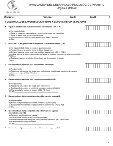 EVALUACIÓN DEL DESARROLLO PSICOLOGICO INFANTIL Uzgiris &amp; McHunt