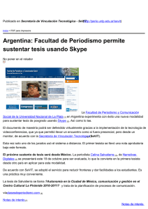 Argentina: Facultad de Periodismo permite sustentar tesis usando Skype