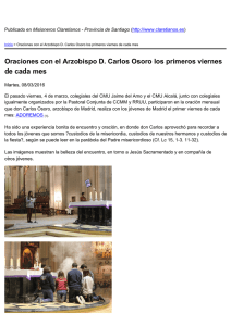 Oraciones con el Arzobispo D. Carlos Osoro los primeros viernes