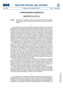 Instrucción de 9 de octubre de 2015, de la Dirección General de los Registros y del Notariado.