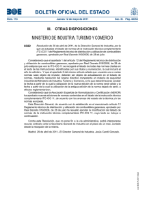 BOLETÍN OFICIAL DEL ESTADO MINISTERIO DE INDUSTRIA, TURISMO Y COMERCIO 8322