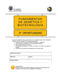 Portafolio de Evidencias de Fundamentos de Genética y Biotecnología