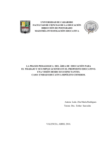 UNIVERSIDAD DE CARABOBO FACULTAD DE CIENCIAS DE LA EDUCACIÓN DIRECCIÓN DE POSTGRADO