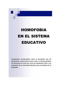 Homofobia en el sistema educativo - Informe de la Comisión de Educación de COGAM