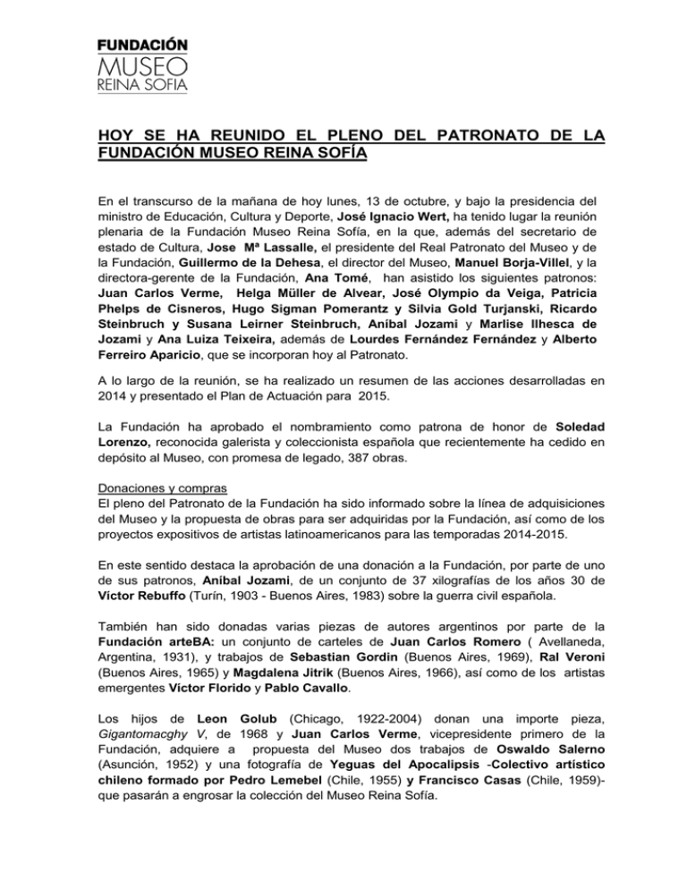 Nota Fundaci n Museo Reina Sof a