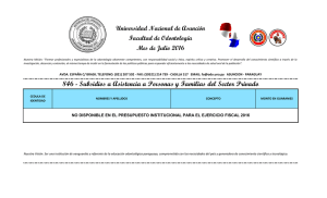 Universidad Nacional de Asunción Facultad de Odontología Mes de Julio 2016