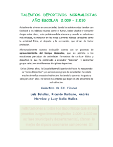 TALENTOS  DEPORTIVOS  NORMALISTAS AÑO ESCOLAR  2.009 – 2.010