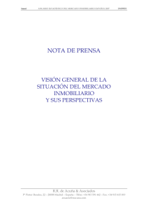 Visión general de la situación del Mercado Inmobiliario y sus perspectivas