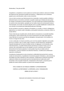Proclama de la FEUU x Honduras