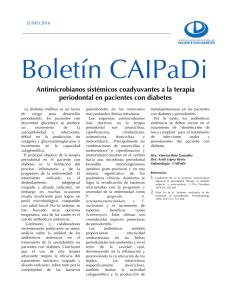 Boletín CAIPaDi Antimicrobianos sistémicos coadyuvantes a la terapia