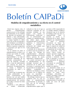 Boletín CAIPaDi Modelos de empoderamiento y su efecto en el control metabólico