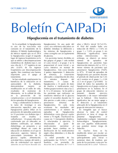 Boletín CAIPaDi Hipoglucemia en el tratamiento de diabetes OCTUBRE 2015