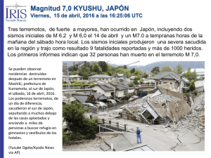 Magnitud 7,0 KYUSHU, JAPÓN