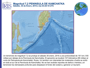 Magnitud 7,2 PENINSULA DE KAMCHATKA