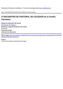 3º ENCUENTRO DE PASTORAL DE COLEGIOS de la Familia Claretiana )