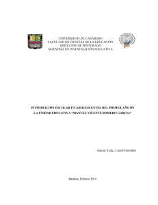 UNIVERSIDAD DE CARABOBO FACULTAD DE CIENCIAS DE LA EDUCACIÓN DIRECCIÓN DE POSTGRADO