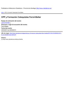 CPP y Formación Catequistas Ferrol-Baltar Misioneros Claretianos - Provincia de Santiago ) Ferrol-Baltar