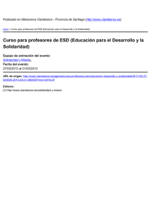Curso para profesores de ESD (Educación para el Desarrollo y... Solidaridad) Misioneros Claretianos - Provincia de Santiago )