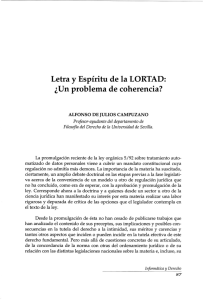 y Letra Espíritu de la LORTAD: ¿Un problema de coherencia?