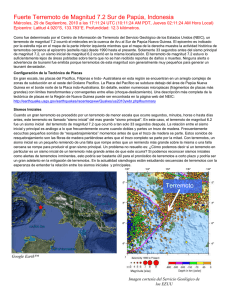Fuerte Terremoto de Magnitud 7.2 Sur de Papúa, Indonesia