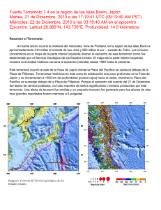 Fuerte Terremoto 7.4 en la región de las Islas Bonin,... Martes, 21 de Diciembre, 2010 a las 17:19:41 UTC (09:19:40...