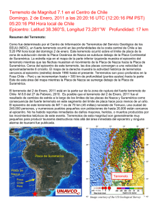 Terremoto de Magnitud 7.1 en el Centro de Chile