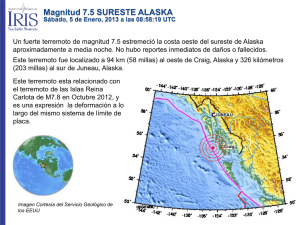 Magnitud 7.5 SURESTE ALASKA