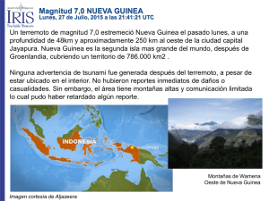 Magnitud 7,0 NUEVA GUINEA
