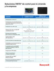 VISTA Home and Business Control Solutions Comparison Chart - Spanish