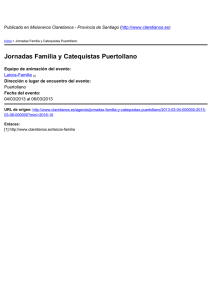 Jornadas Familia y Catequistas Puertollano Misioneros Claretianos - Provincia de Santiago ) Puertollano