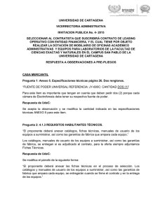 UNIVERSIDAD DE CARTAGENA VICERRECTORIA ADMINISTRATIVA INVITACION PUBLICA No. 4- 2015